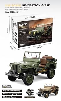 【美品】JEEP HG4-58 G.P.W 1/14スケール RC　A1606 美品】JEEP HG4-58 G.P.W 1/14スケール RC A1606 - メルカリ